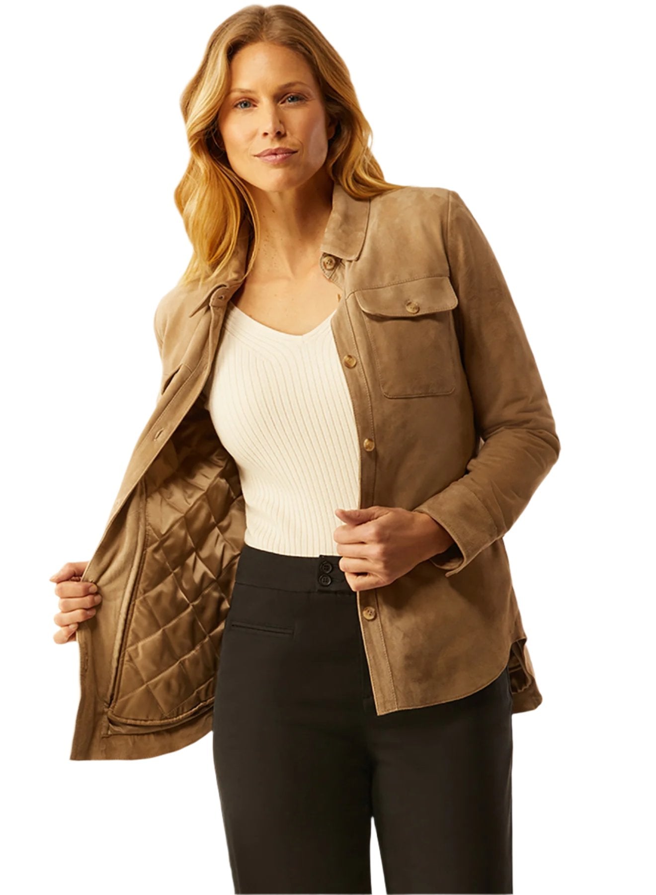 SUEDE LIKE CAMEL ZIP store UP LEATHER JACKET