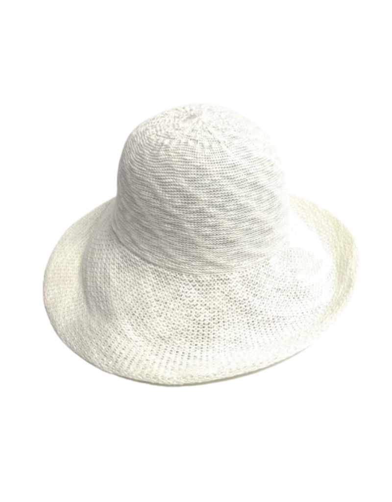 16S-0365 White Cotton Blend Large Brim Hat 23