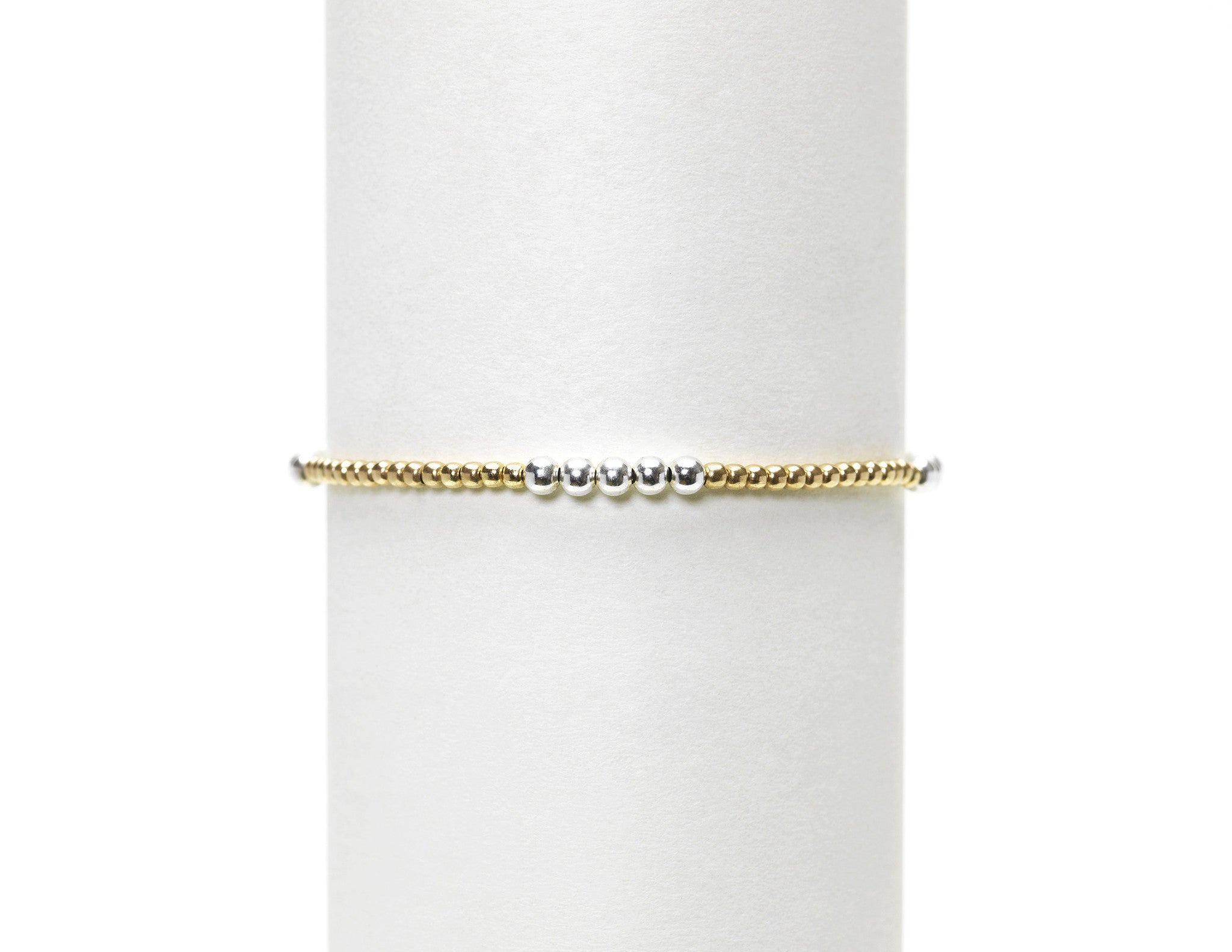 Karen Lazar 2mm Yellow Gold with 3mm Sterling Silver Mix bracelet