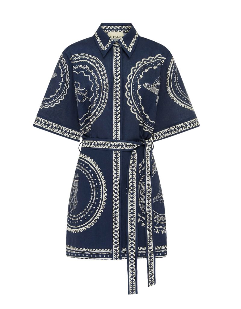 Alemais Oceane Mini Dress Navy ghost