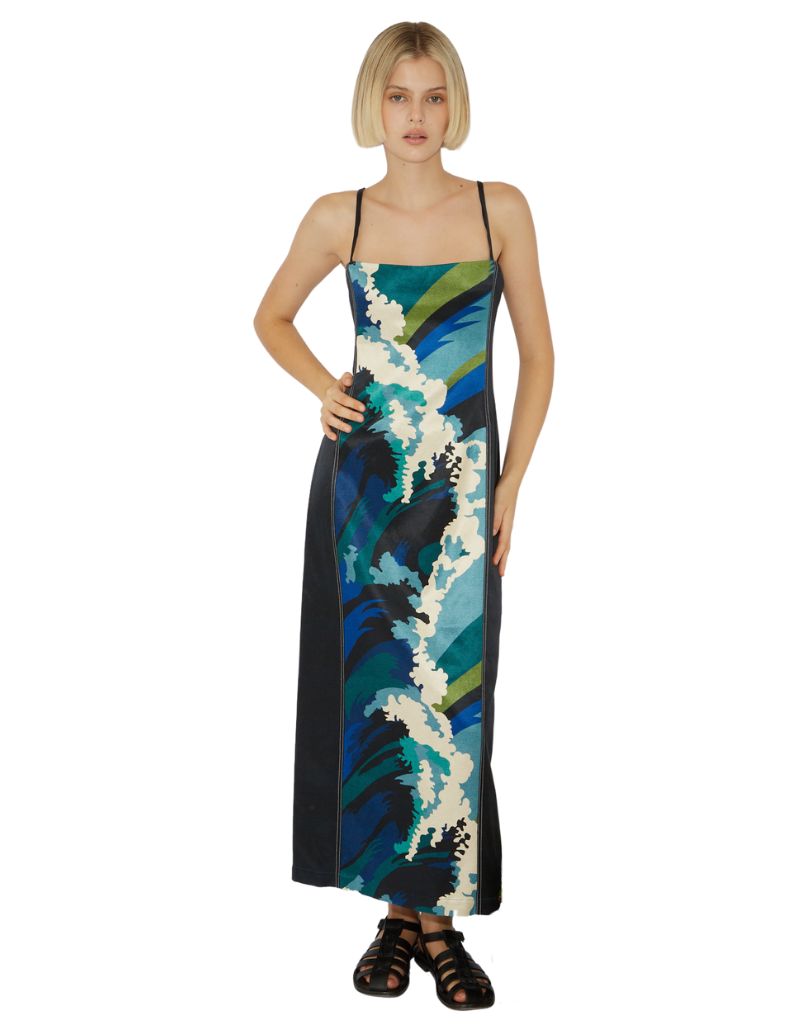 Alemais Wave Midi Dress in Blue