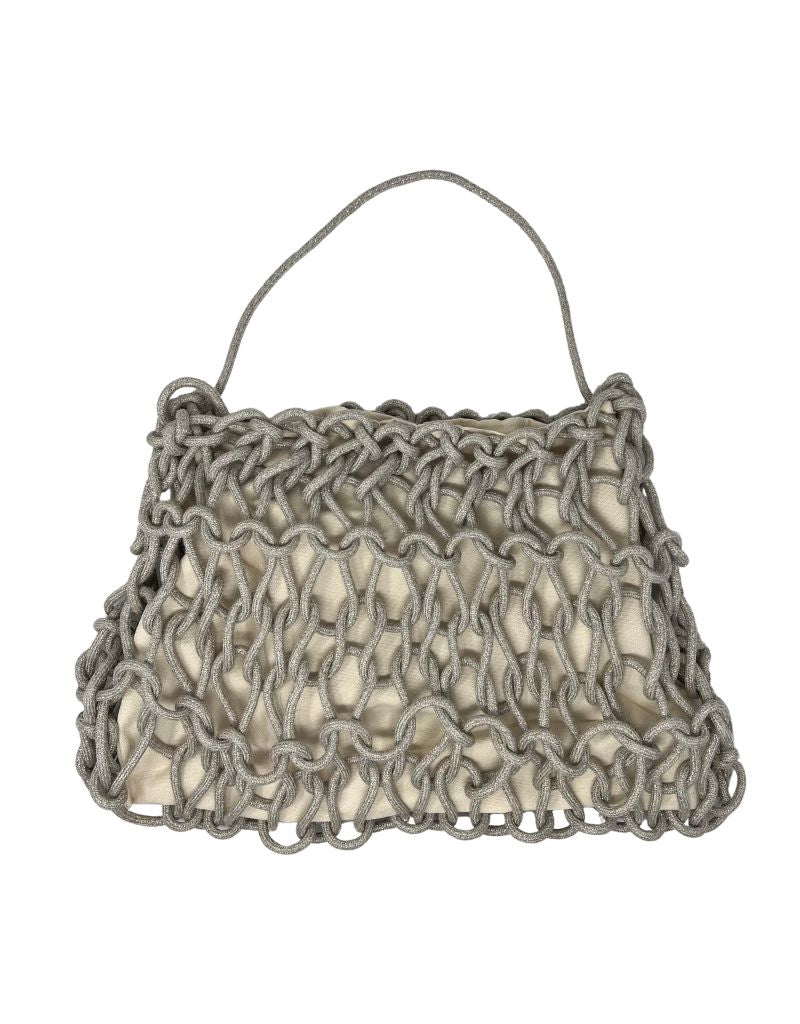 Alienina Nadia Bag Cotton Linen and Silver