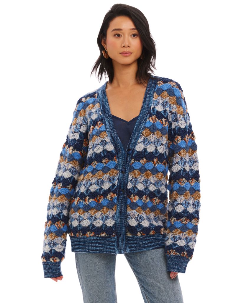 Allison Randi Cardigan Blue Multi