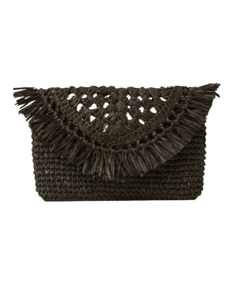 BTB Los Angeles Keli Fringe Clutch Black