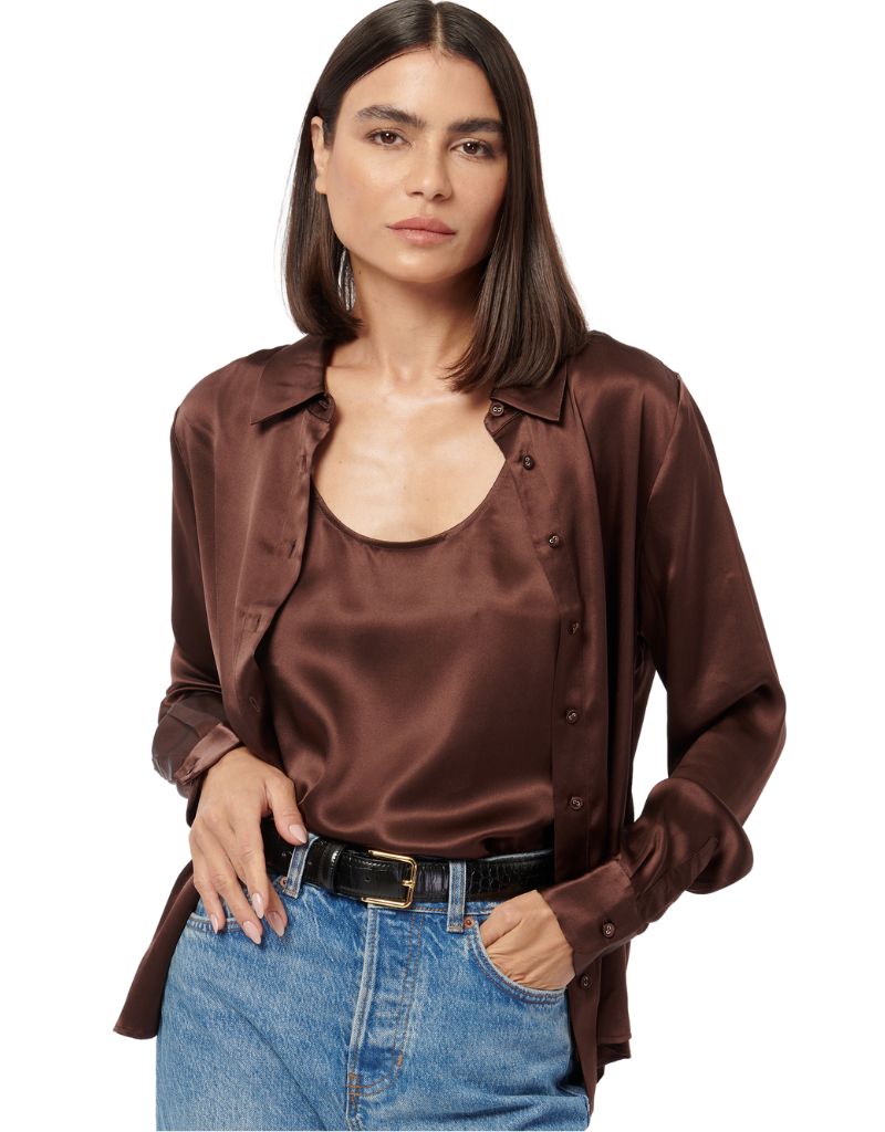 Cami NYC Crosby Blouse Chocolate