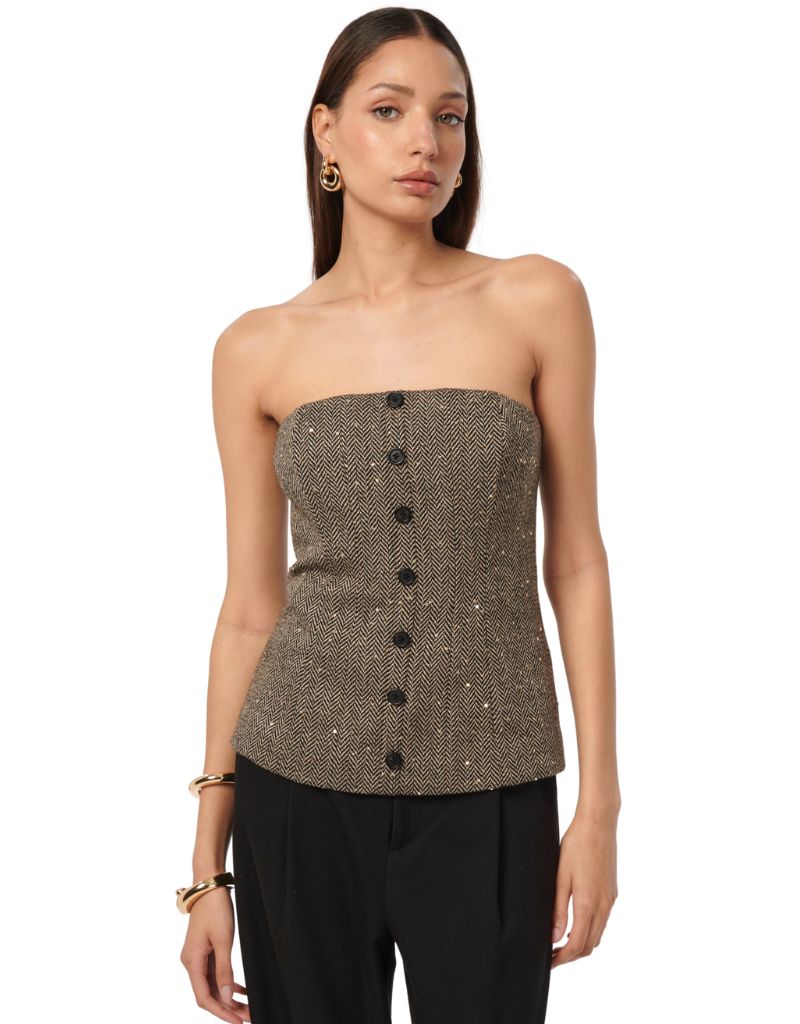 Cami NYC Elliot Top Black and Tan