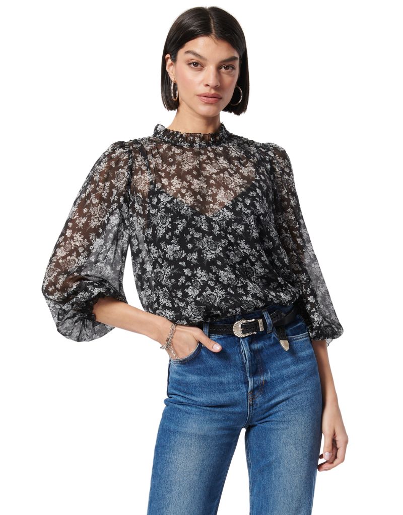 Cami NYC Nelly Top Black White Toille