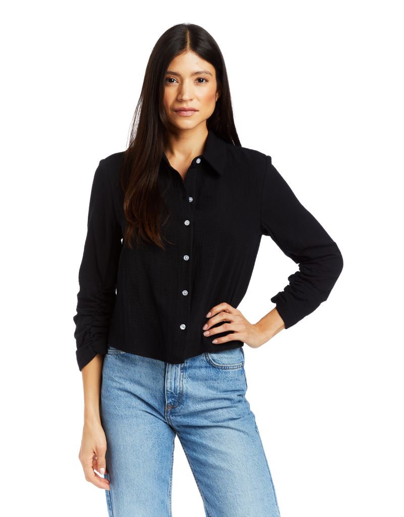 Drew Adelynn Eden Gauze Blouse Black