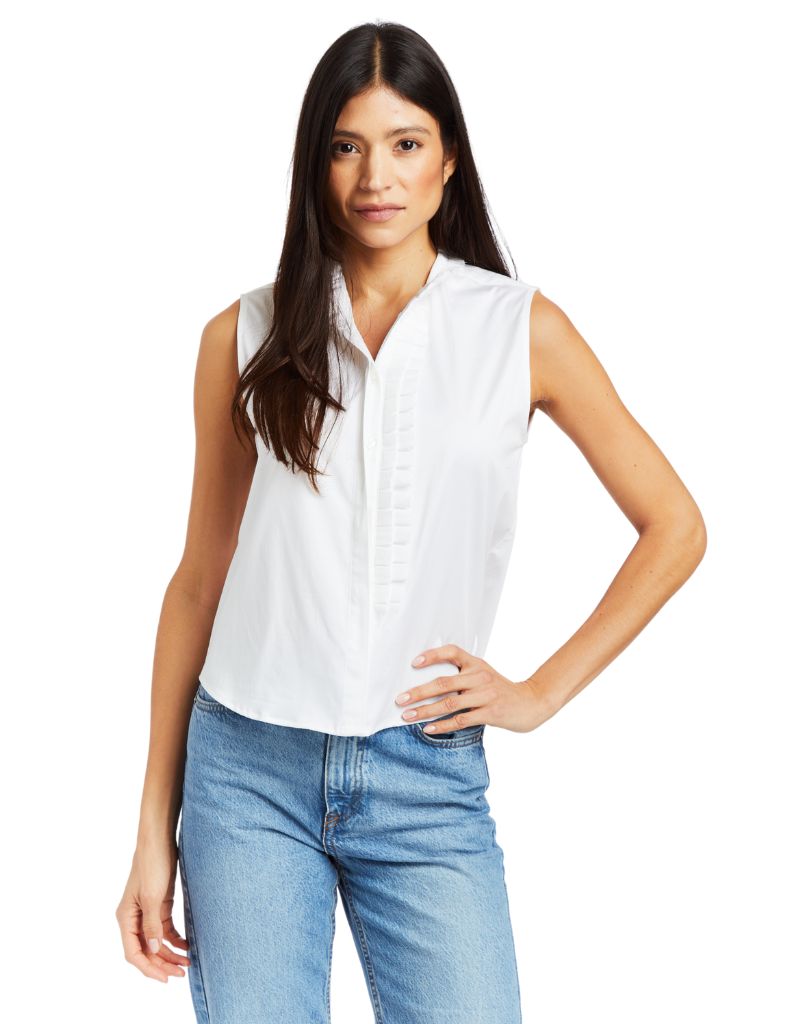 Drew Arabella Polished Cotton Blouse White