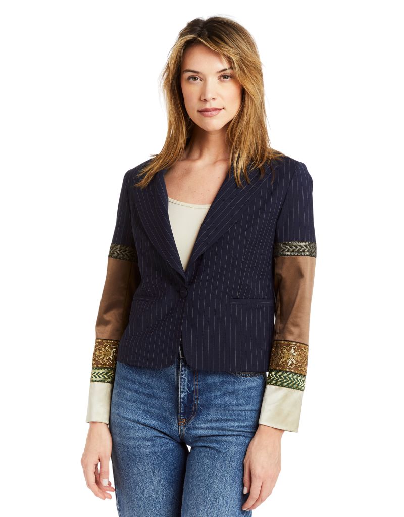 Drew Blossom Blazer Moroccan Stripe Navy