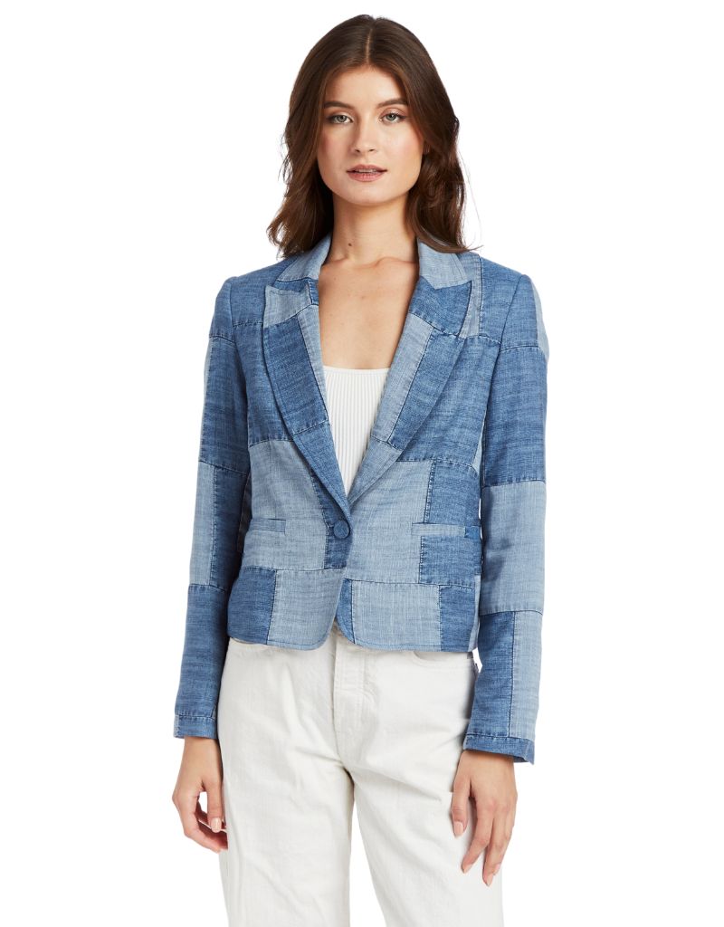 Drew Milo Tencel Patch Blazer Multi