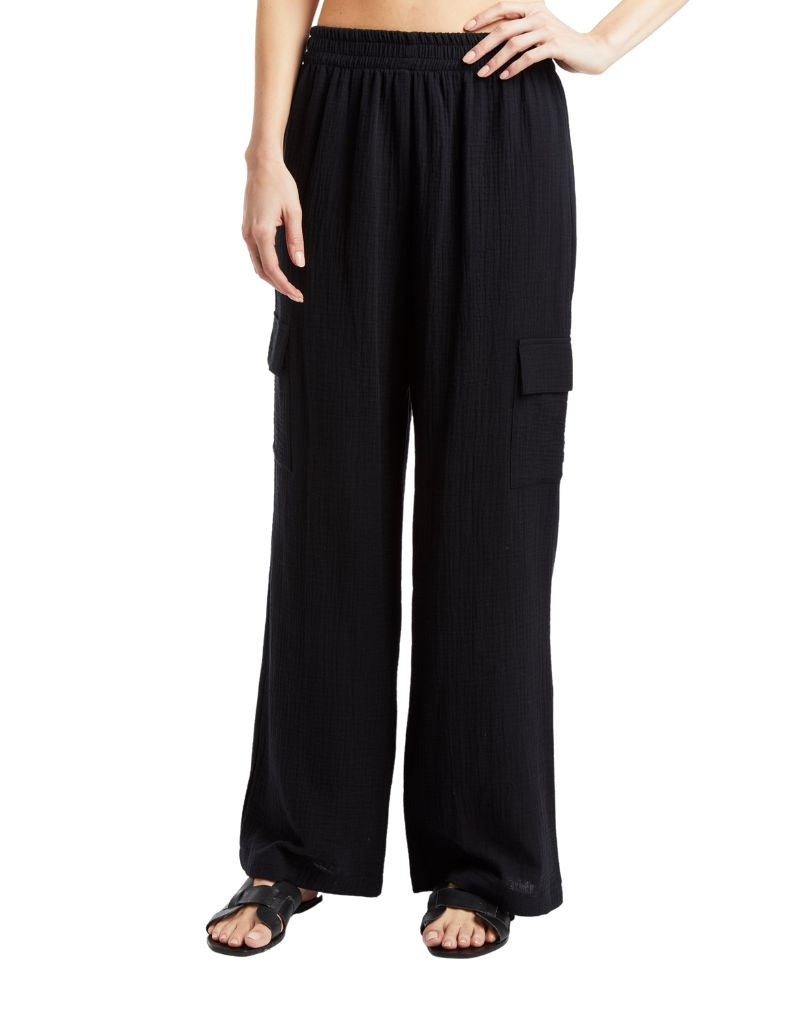 Drew Solana Eden Gauze Pant Black