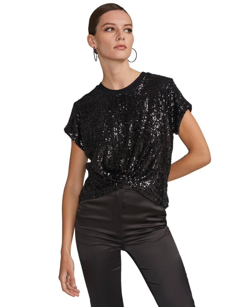 Generation Love Bora Sequin Top Black