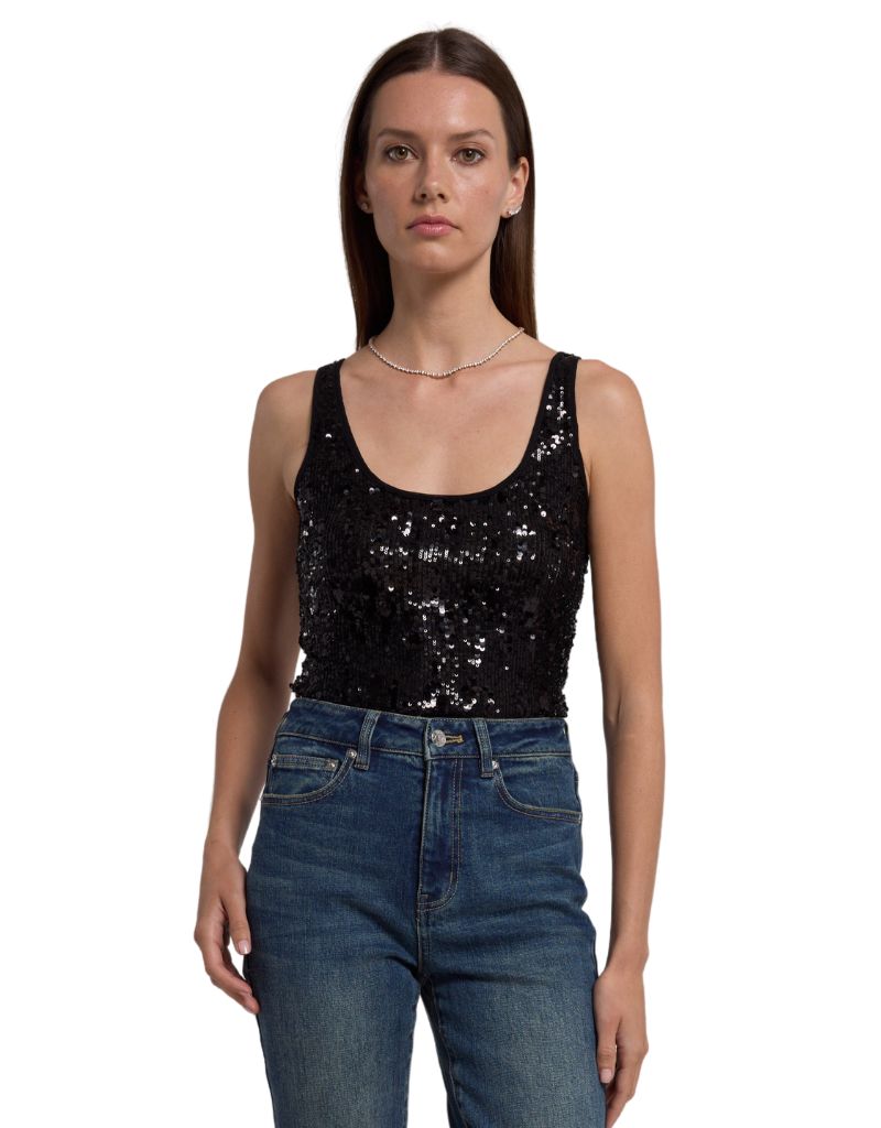 Generation Love Dina Sequin Bodysuit Black