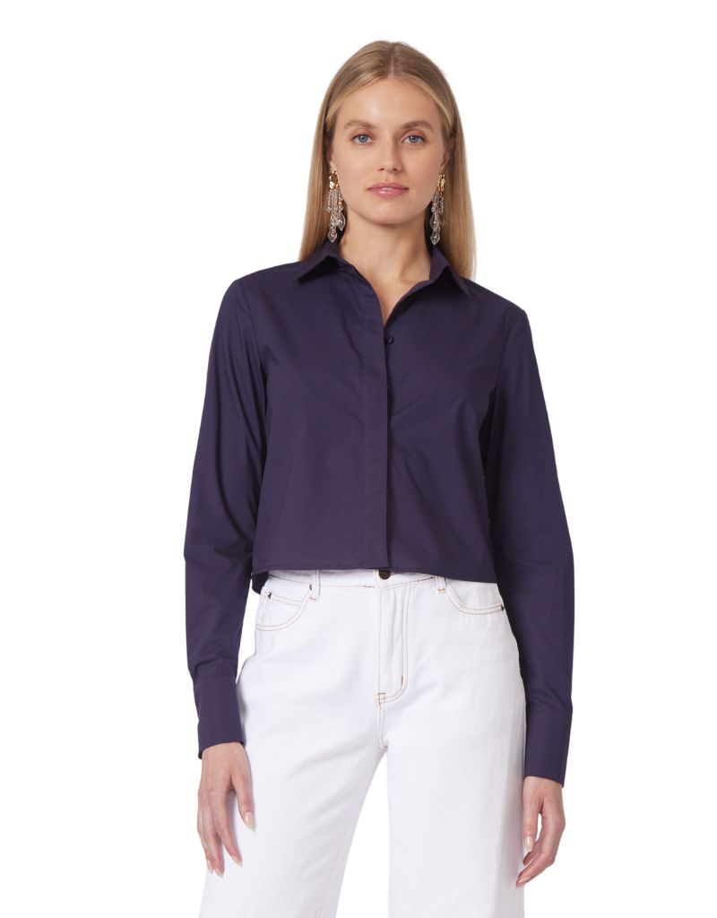 Gilner Farrar Madilyn Blouse Navy Poplin