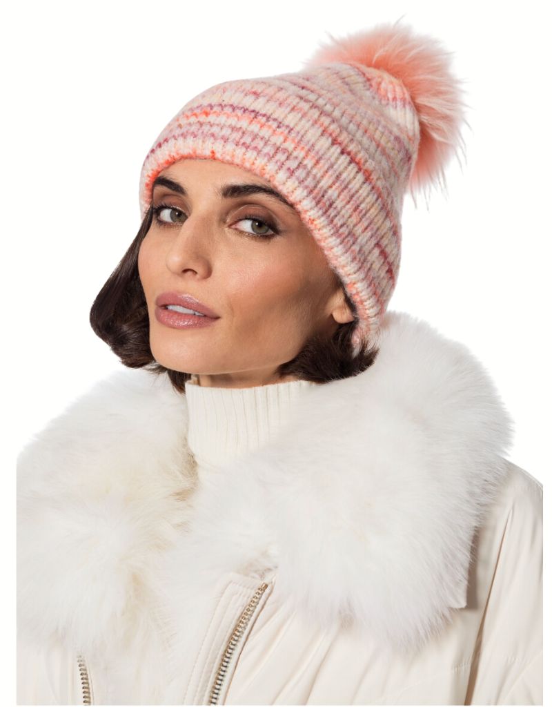 HA-64 Ombre Multi Knit Hat Petal Pink