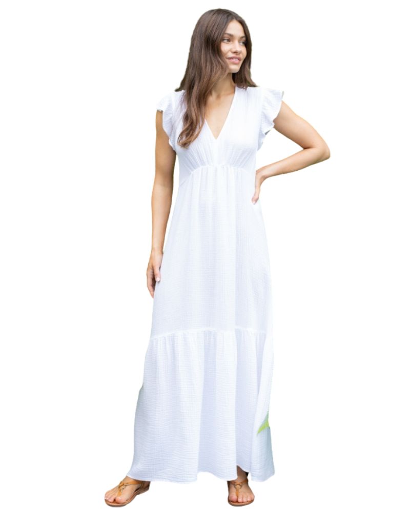 Honorine Long Ruby Dress White