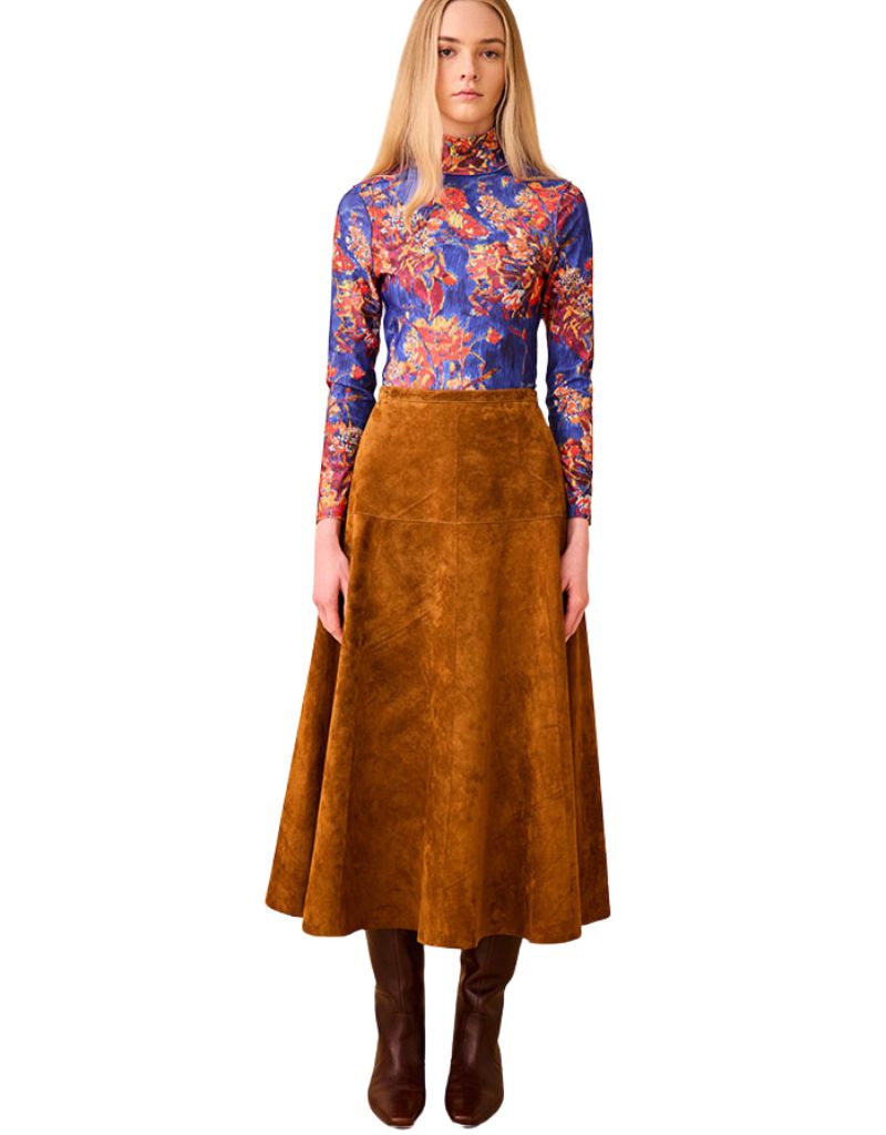 Hunter Bell Ida Skirt Cider Suede