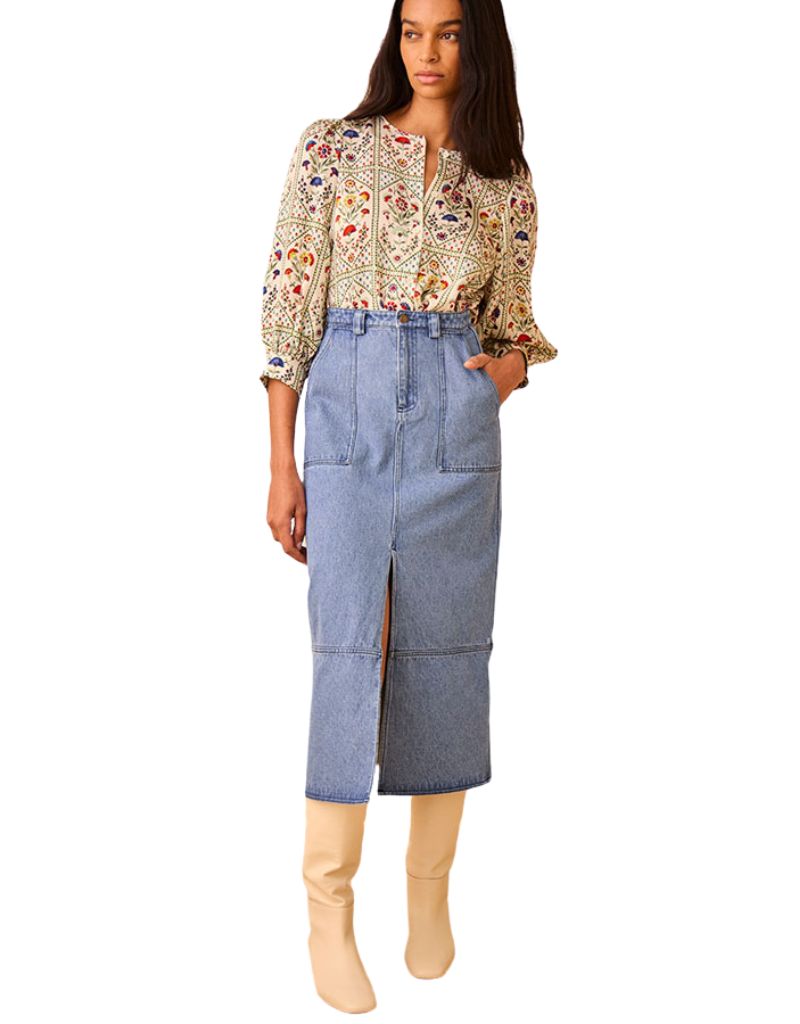 Hunter Bell Parke Skirt Blockely Denim