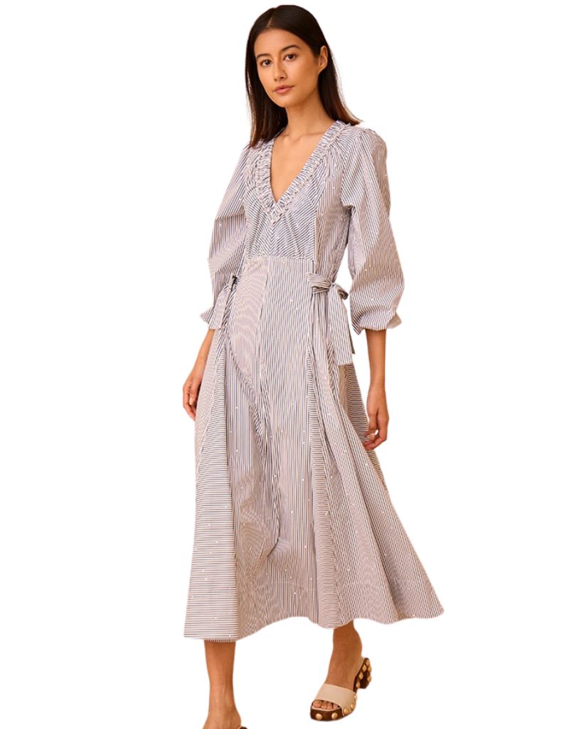 Hunter Bell Vera Dress Embellished Croquet Stripe