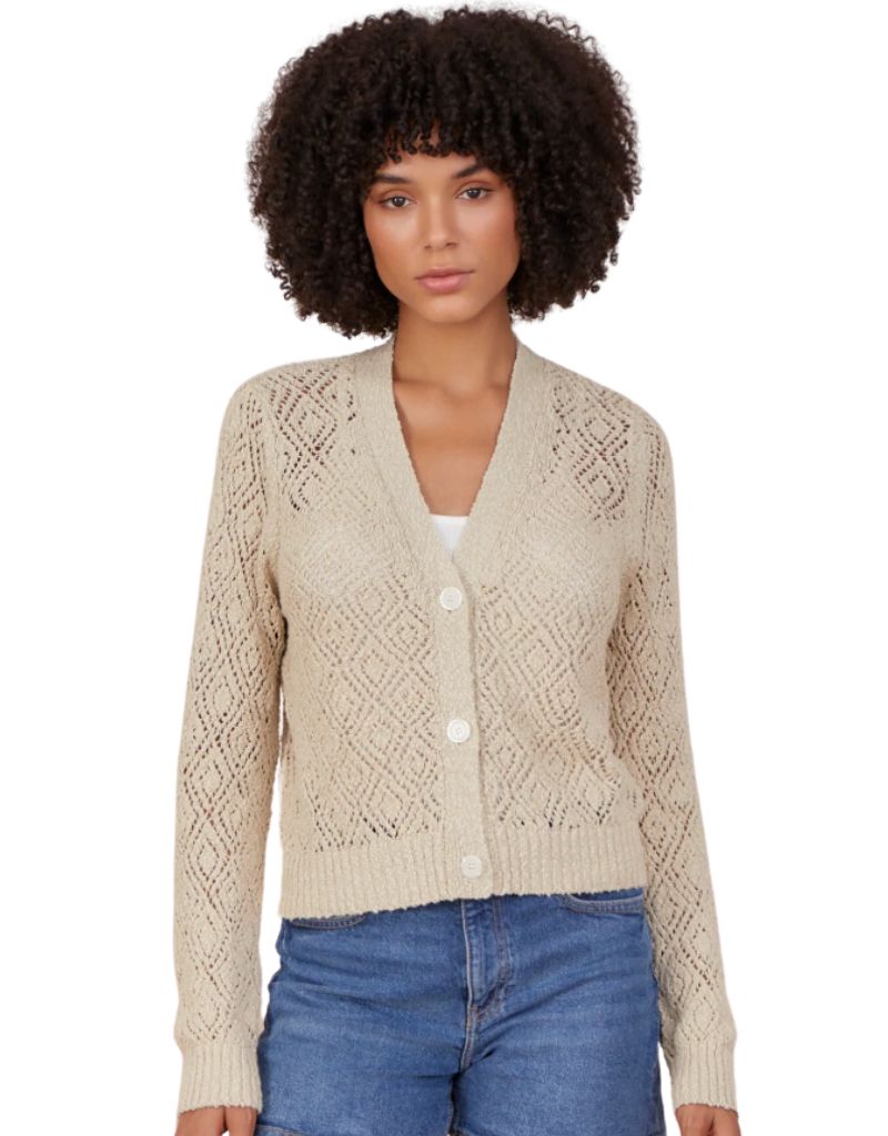 &Isla Odette Pointelle V Cardigan Birch