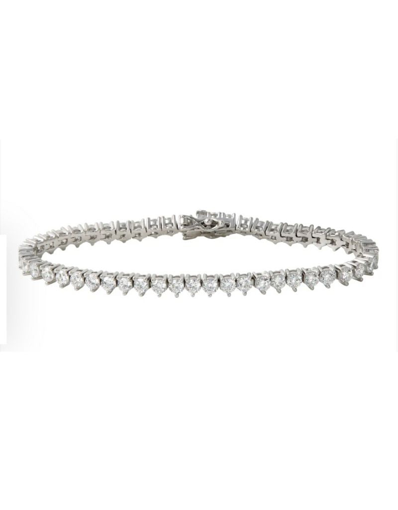 JTG Jewelry 3 Prong Tennis Bracelet Silver