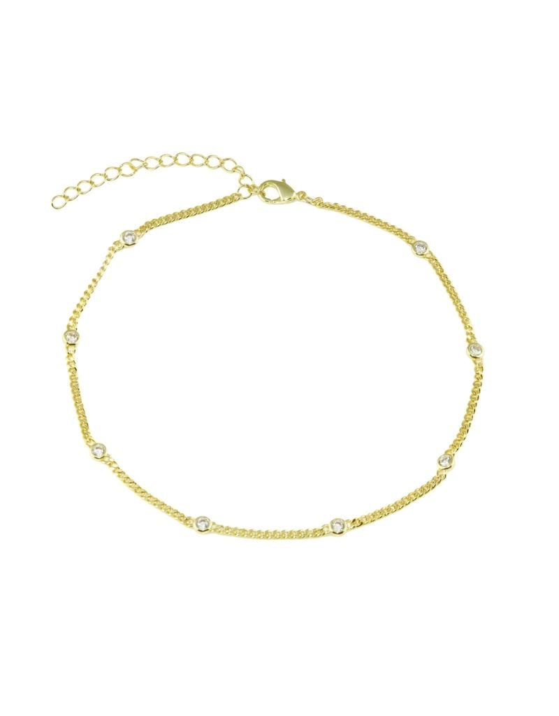 JTG Jewelry Cuban Bezel Anklet