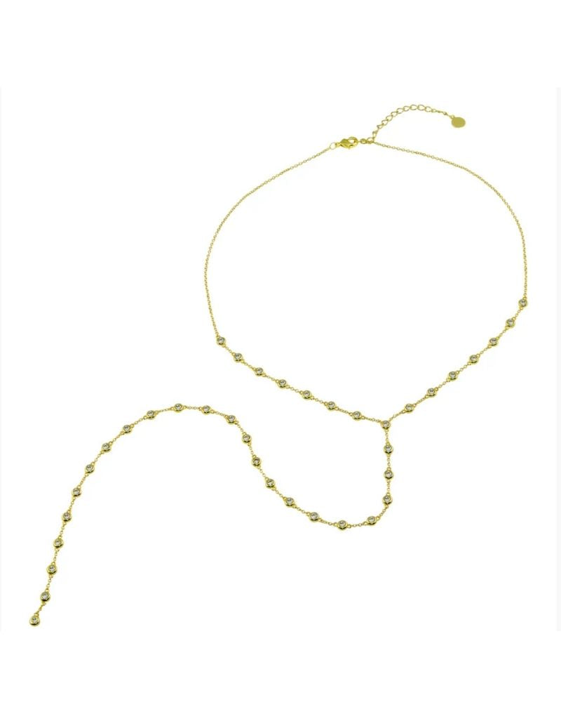 JTG Jewelry Diamond Bezel Lariat Gold