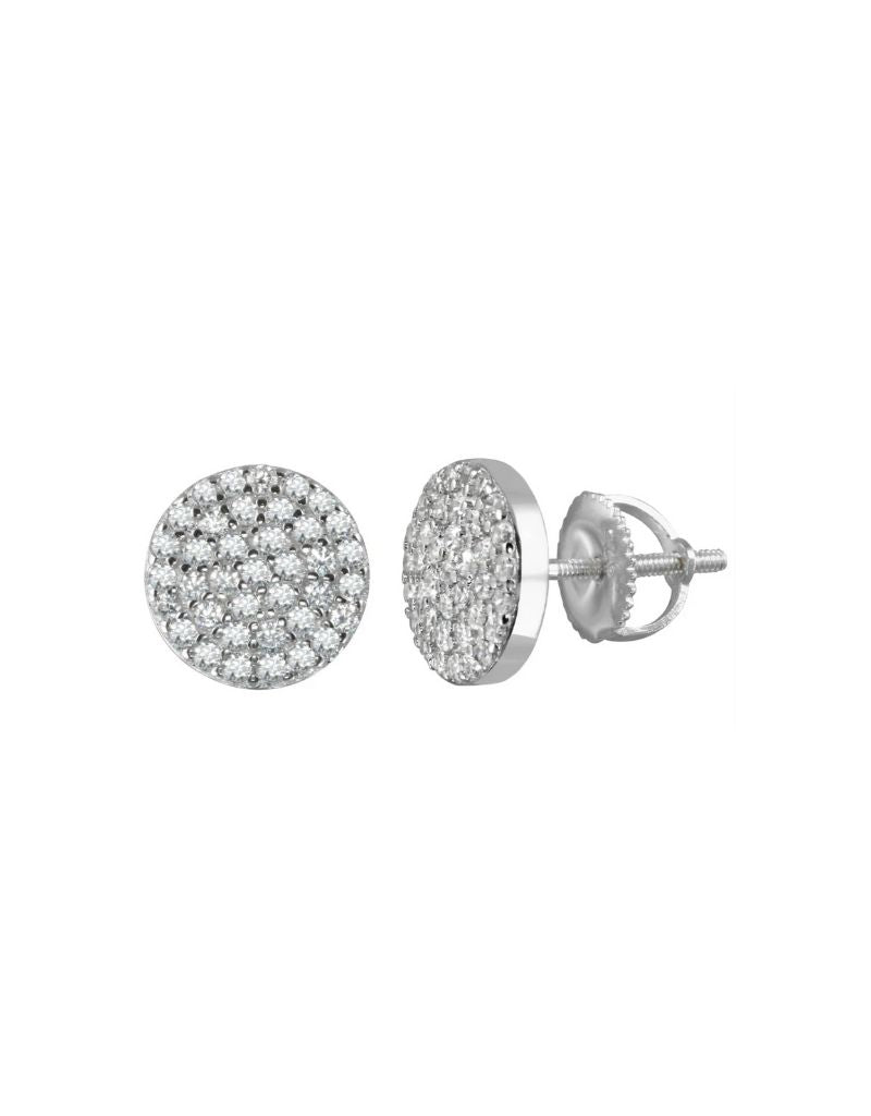 JTG Jewelry Disk Stud Earrings Silver