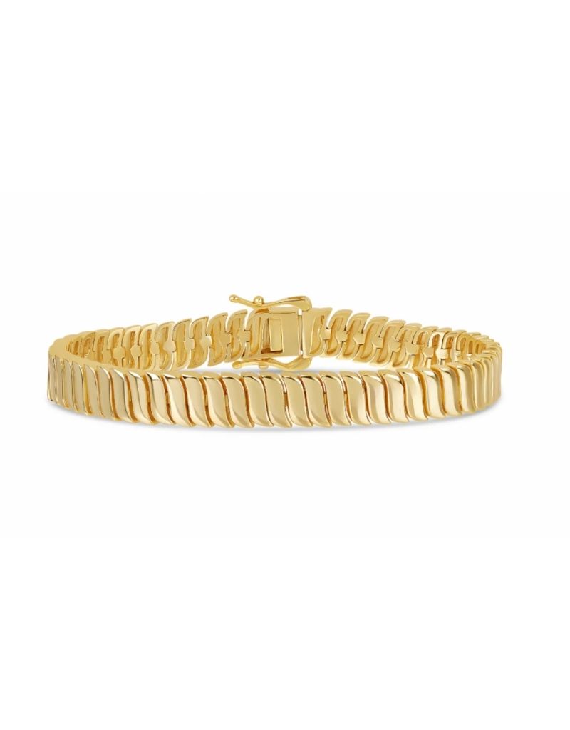 JTG Jewelry Golden Wave Tennis Bracelet Gold