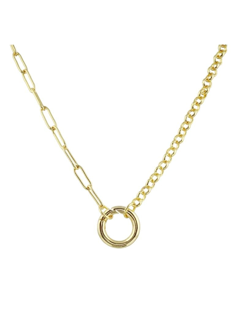 JTG Jewelry Half Push Clasp Chain Gold