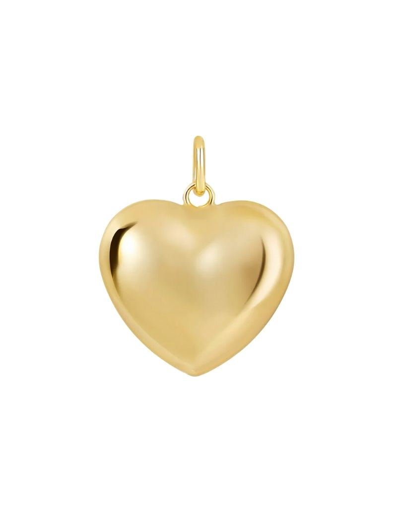 JTG Jewelry Jumbo Puff Heart Charm Gold