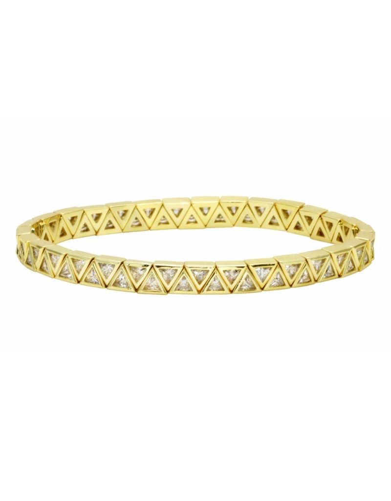 JTG Jewelry Mini Diamond Triangle Stretchy Bracelet