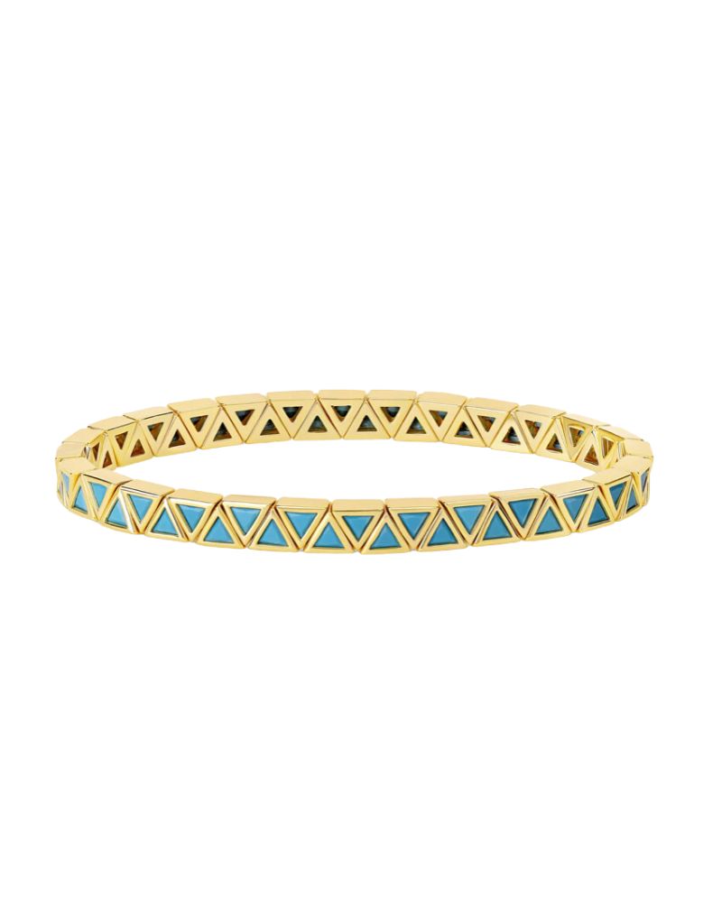 JTG Jewelry Mini Turquoise Triangle Stretchy Bracelet