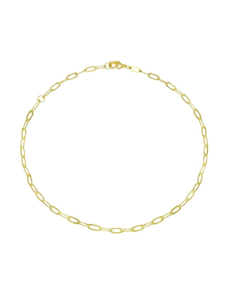 JTG Jewelry Paperclip Anklet Gold