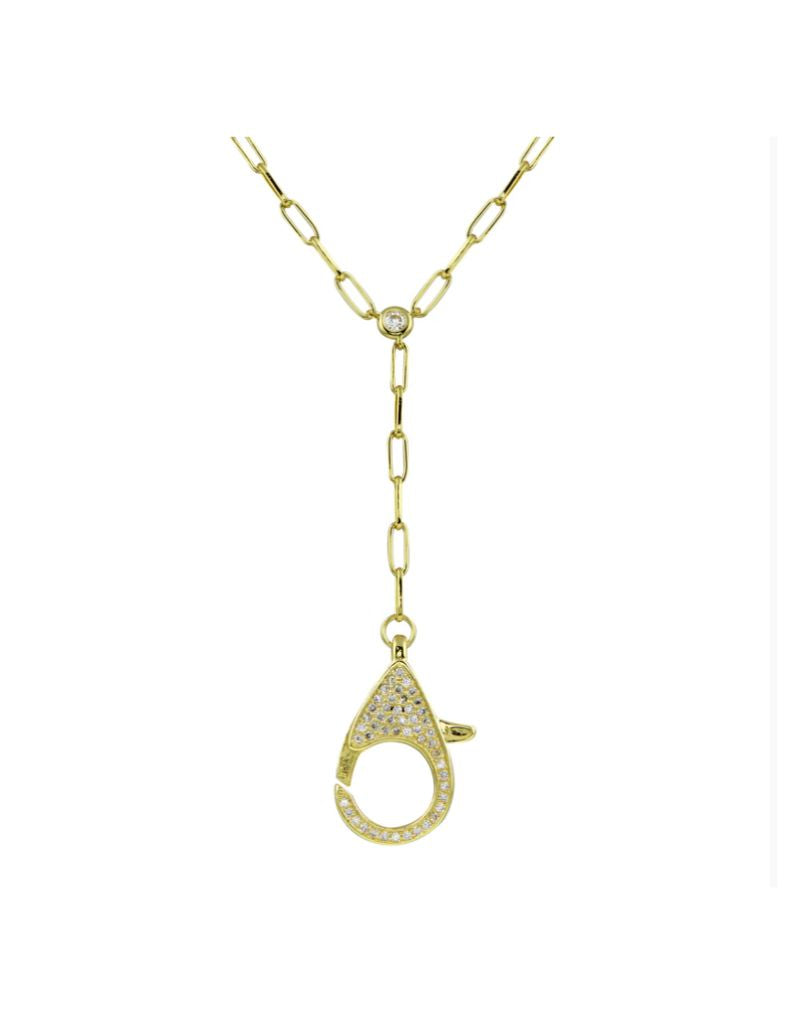 JTG Jewelry Paperclip Lobster Clasp Lariat Gold