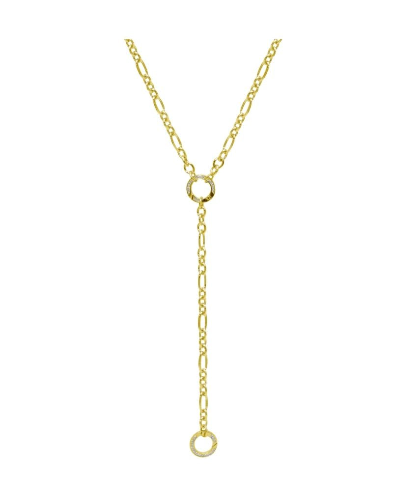 JTG Jewelry Pave Push Clasp Lariat Gold