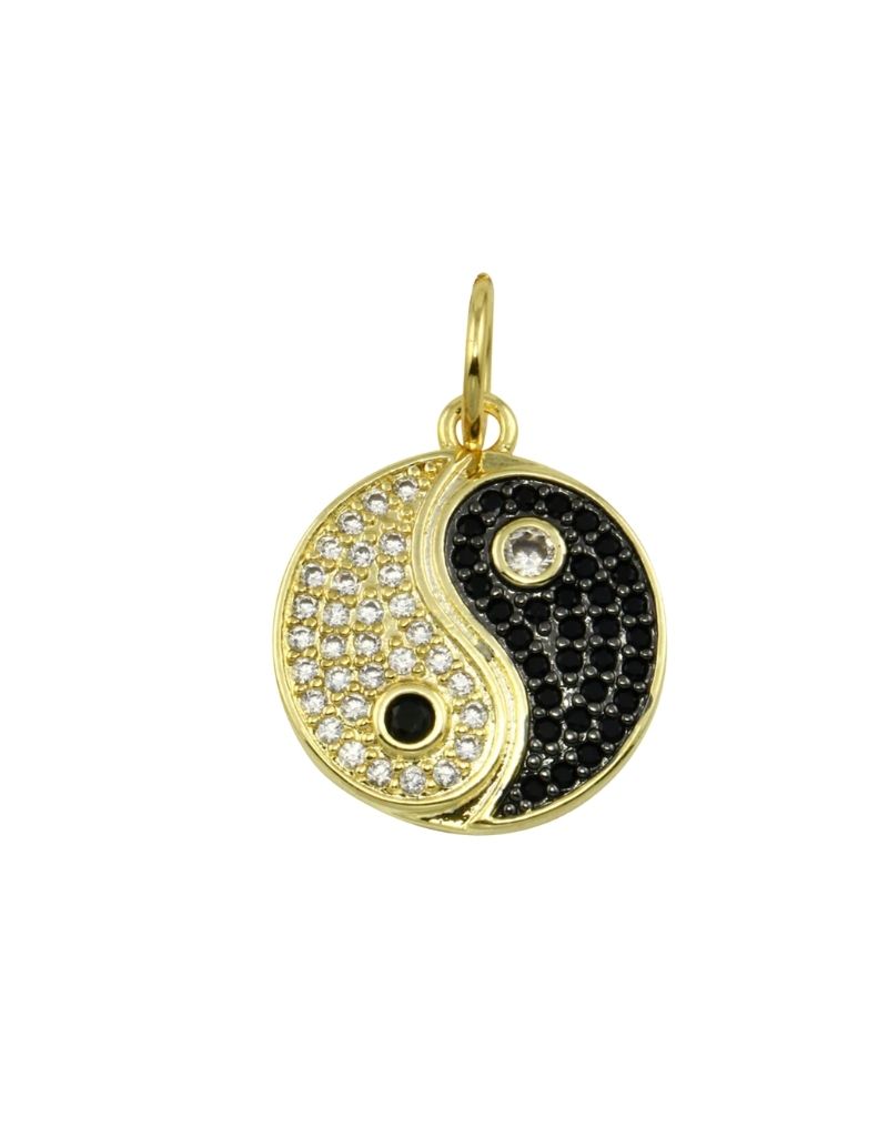 JTG Jewelry Pave Yin Yang Charm