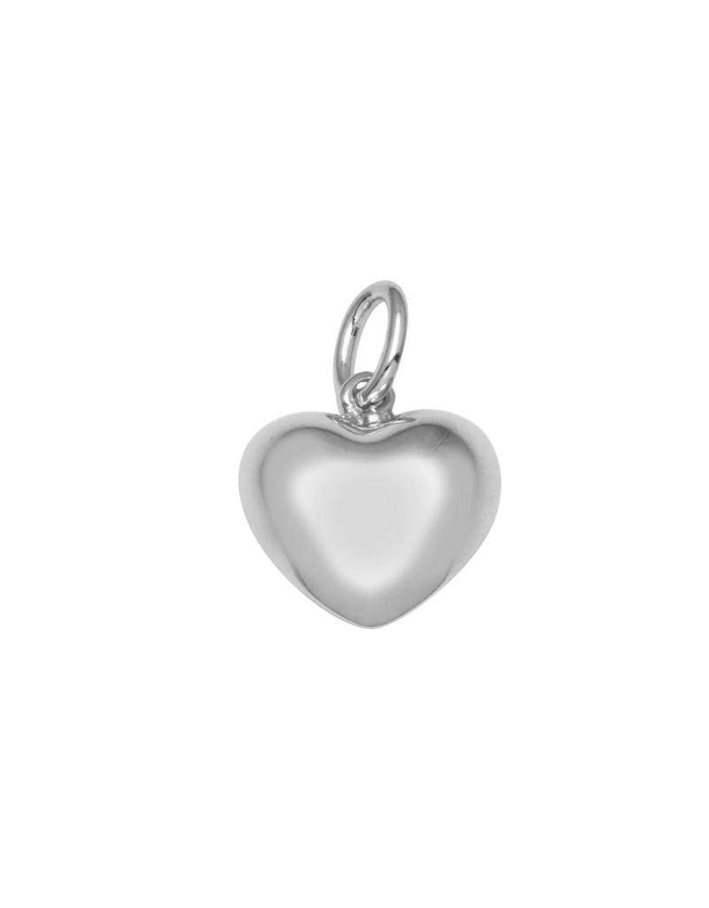 JTG Jewelry Puff Heart Charm Silver