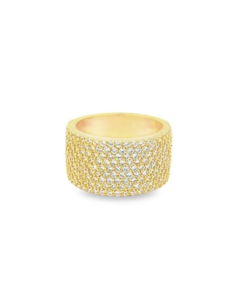 JTG Jewelry Thick Cigar Band Ring Gold