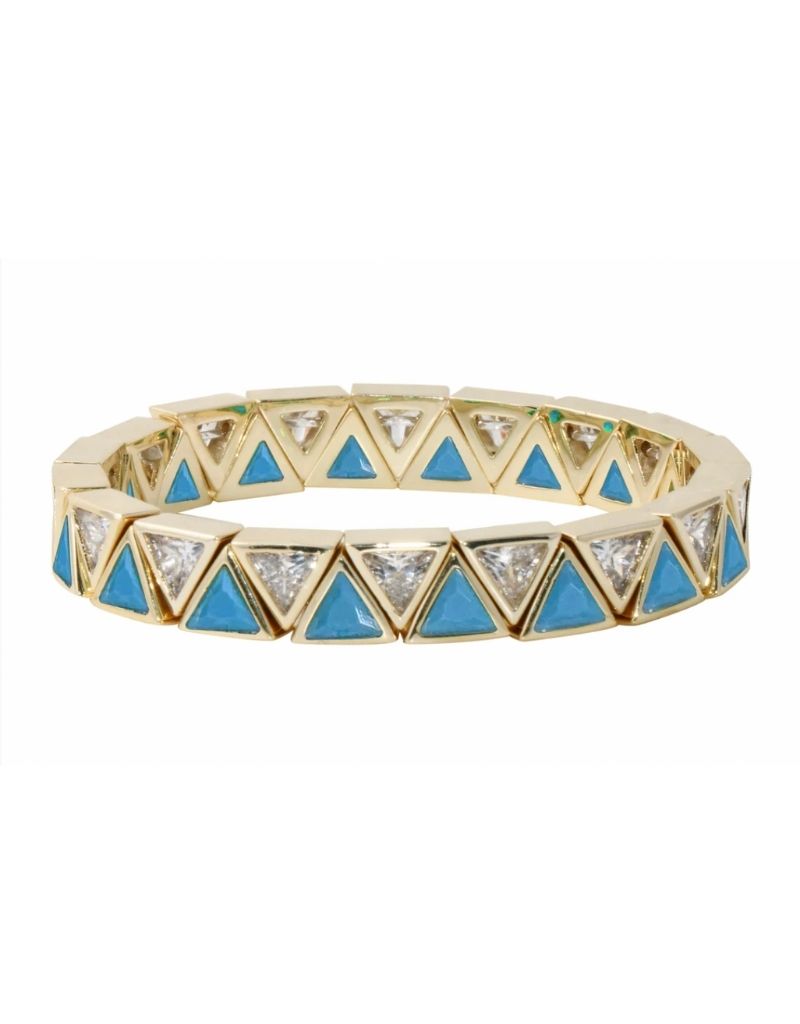 JTG Jewelry Turquoise Triangle Stretchy Bracelet