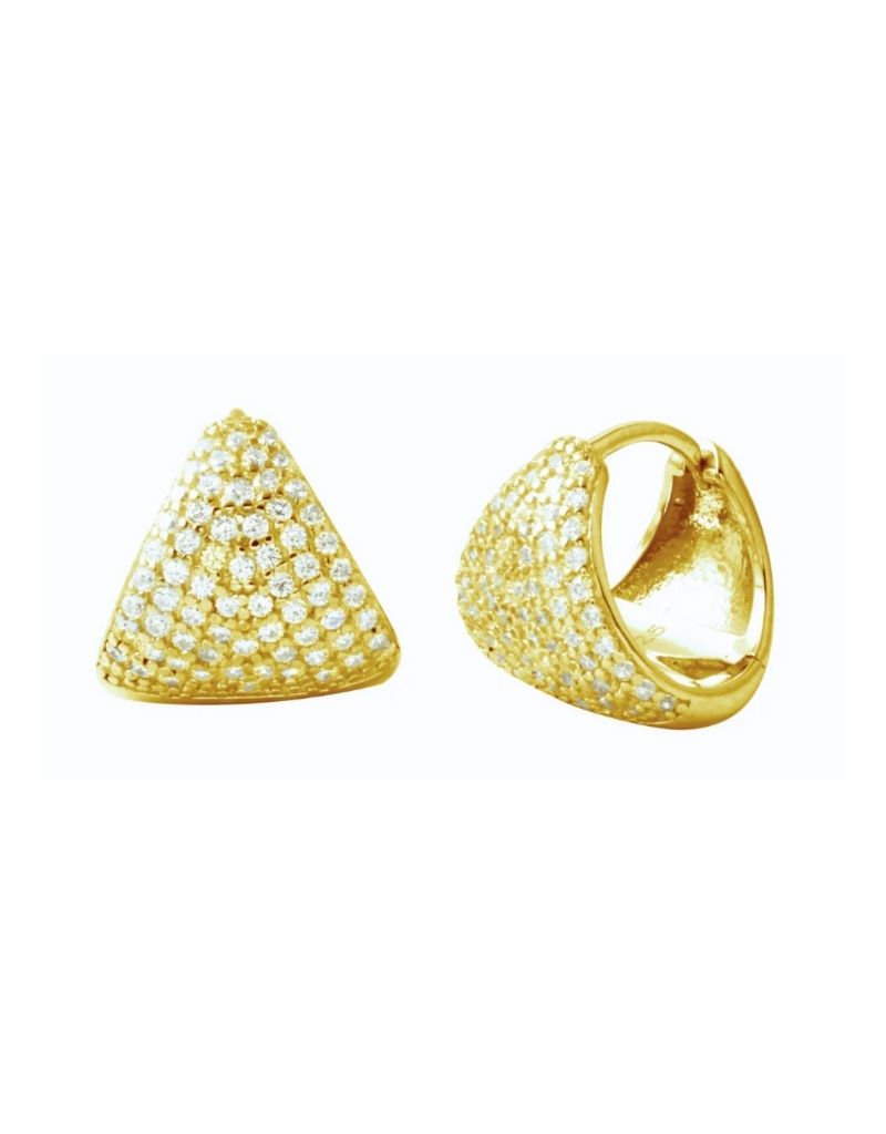 JTG Jewelry V Chunky Pave Huggies Gold