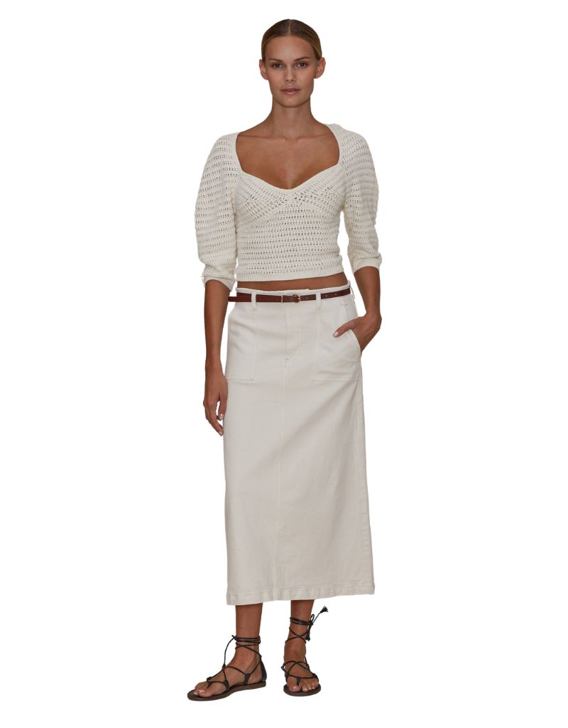 Le Jean Jocelyn Skirt Bone