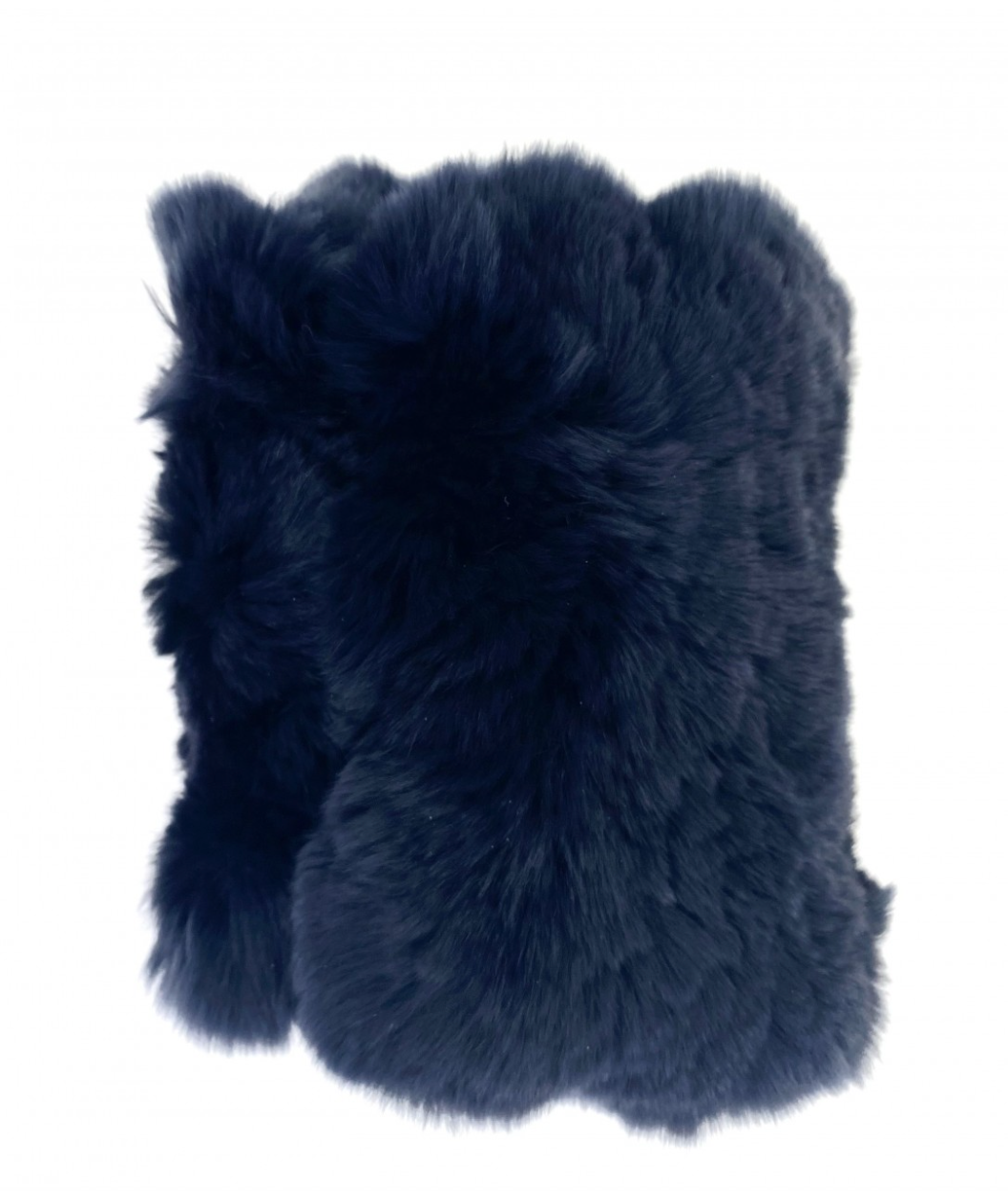 Linda Richards fur hand warmers in navy blue HW-01 Navy