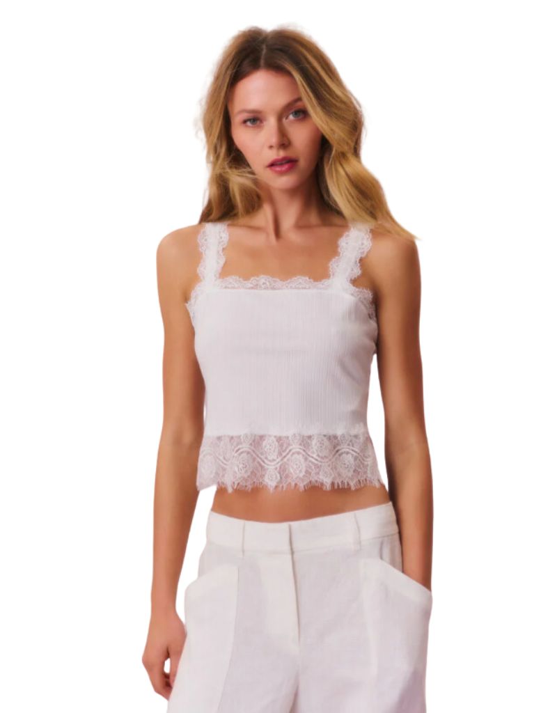 LoveShackFancy Septa Cami White