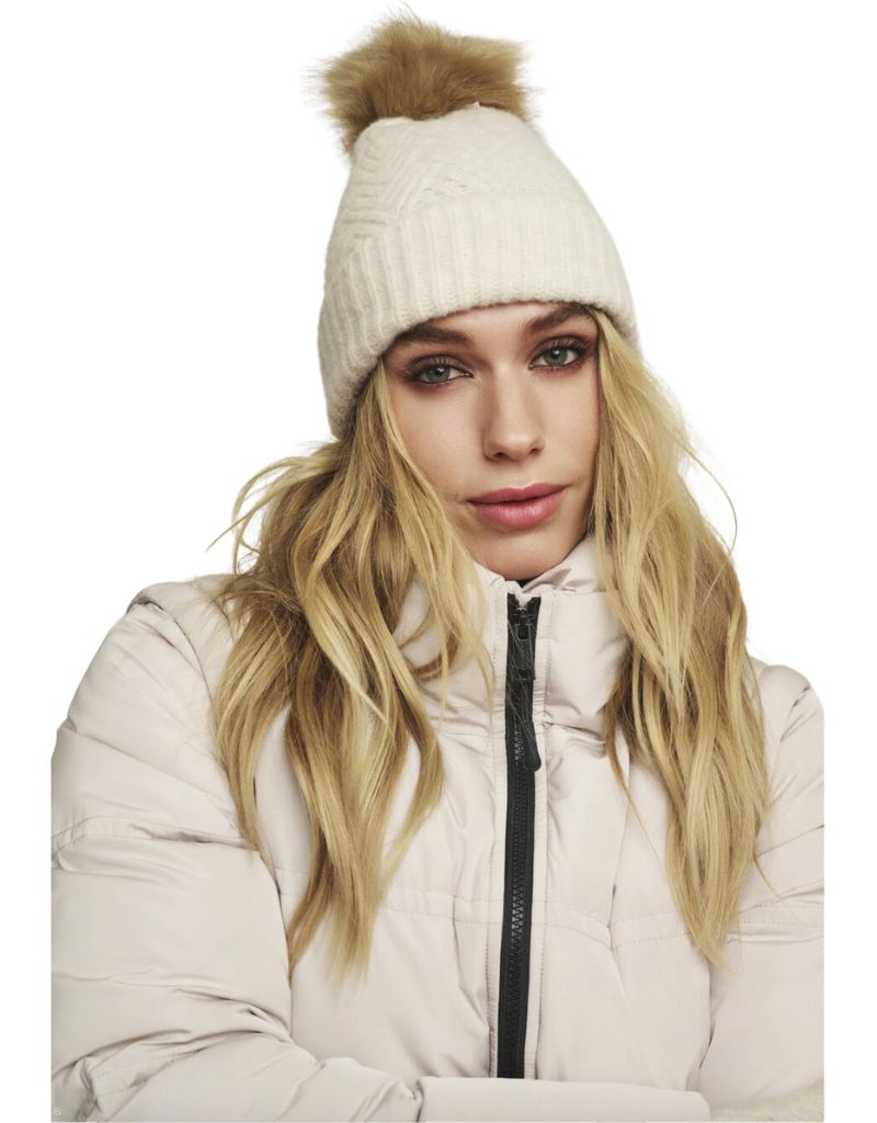 Marti Knitted Beanie with Pompom Birch