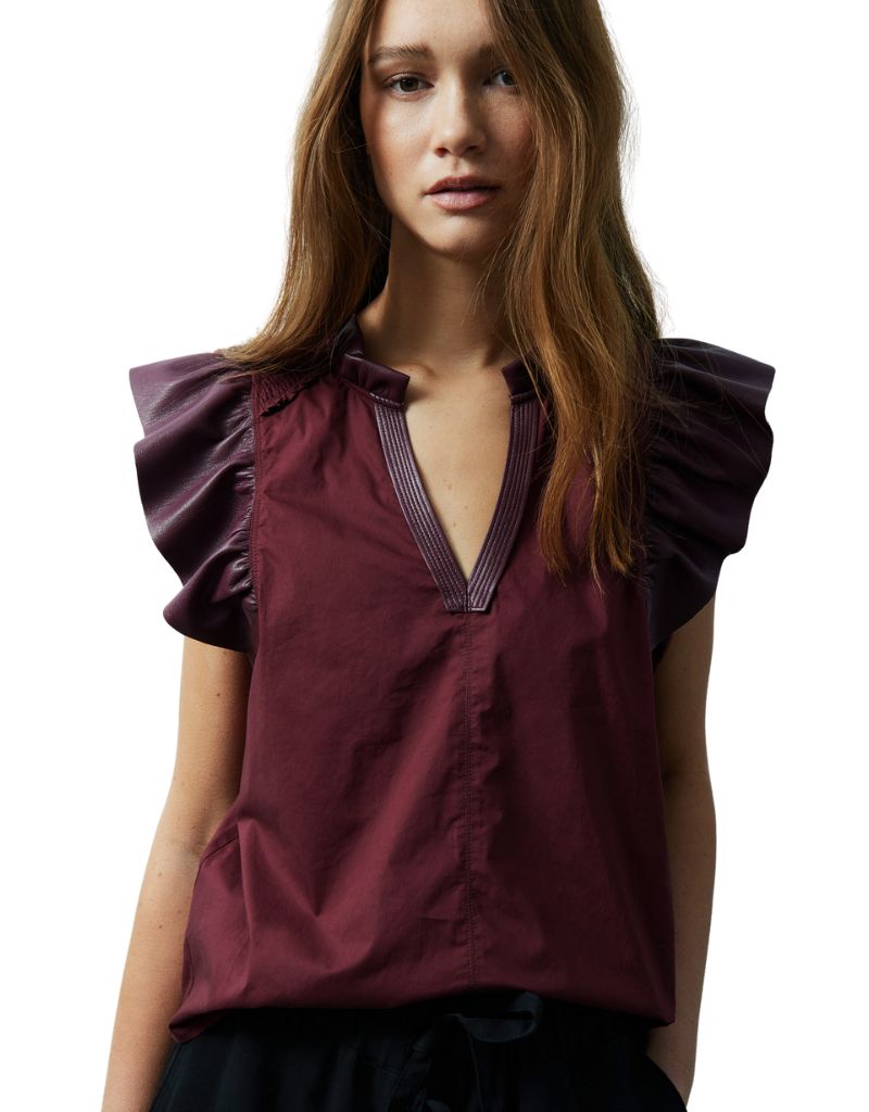 Melissa Nepton Reese Top Burgundy