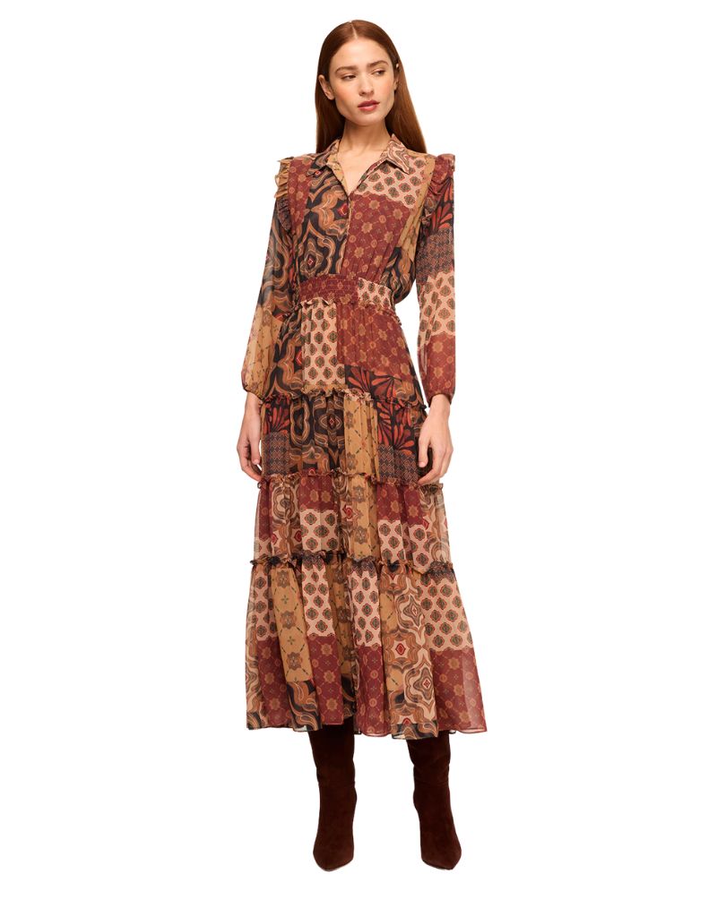 Misa Ahreana Dress Surreal Patchwork