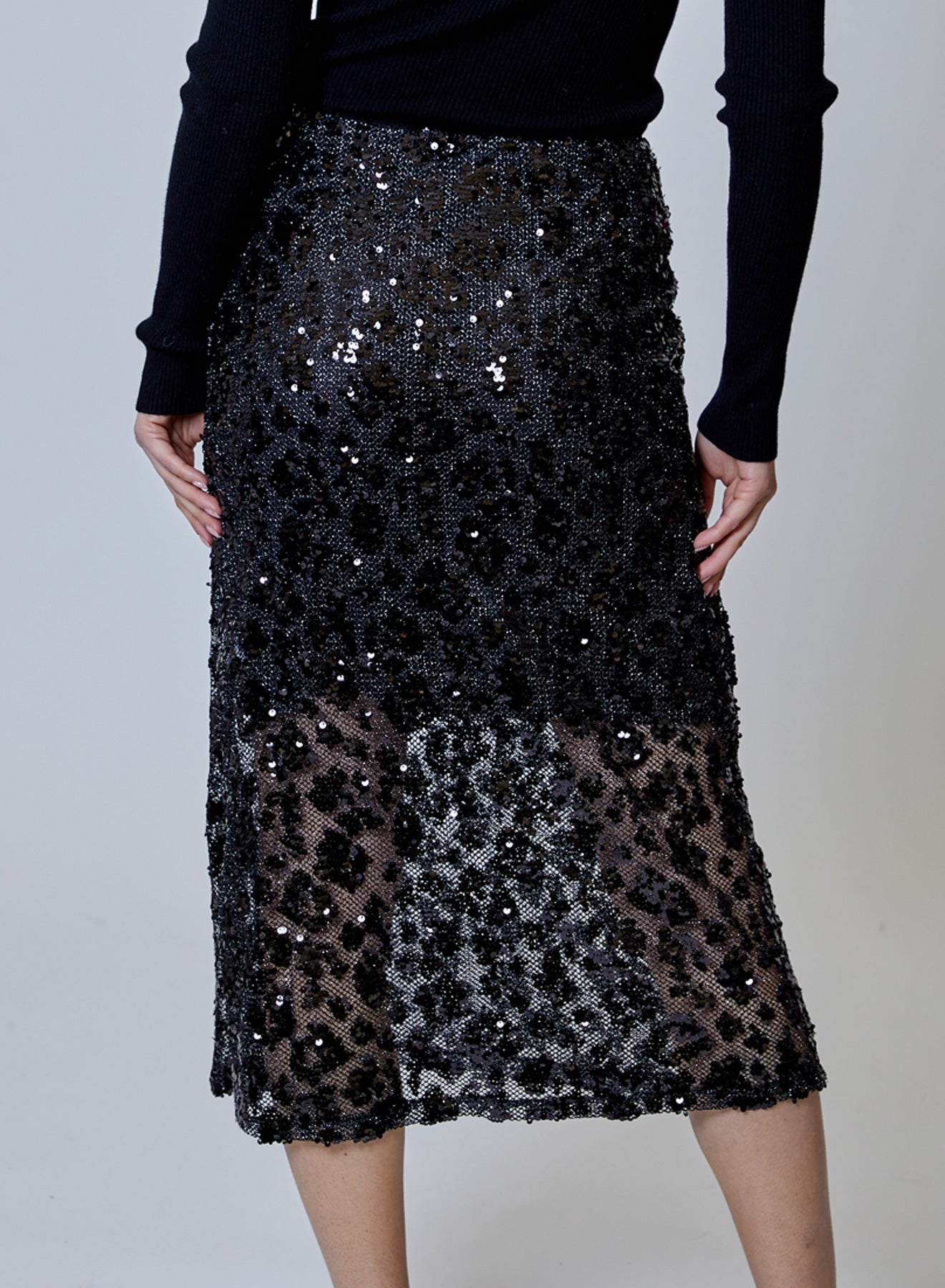 Sequin Skirt Black