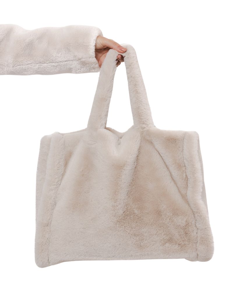 Rino & Pelle Daan Faux Fur Shopper Birch